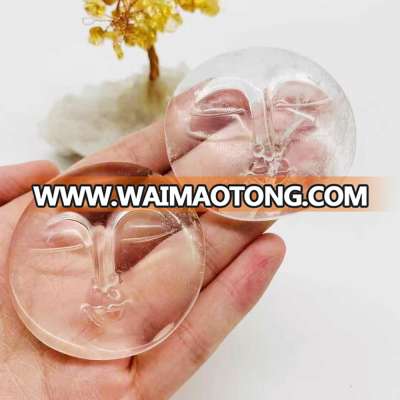 Hot sale high quality Natural crystal face carvings stone Clear crystal reiki face for healing fengshui