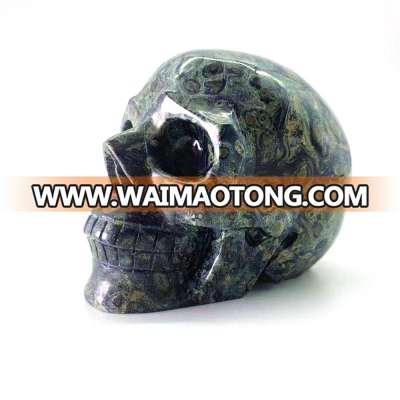 Wholesale natural hand carved crystal kambaba stone skulls crystal craft skull for decoration