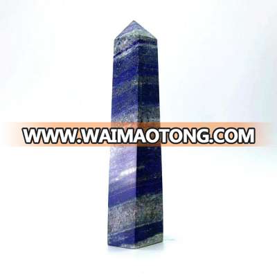 wholesale natural big size  lapis lazuli point healing blue crystal wand lapis lazuli crystal craft quartz point