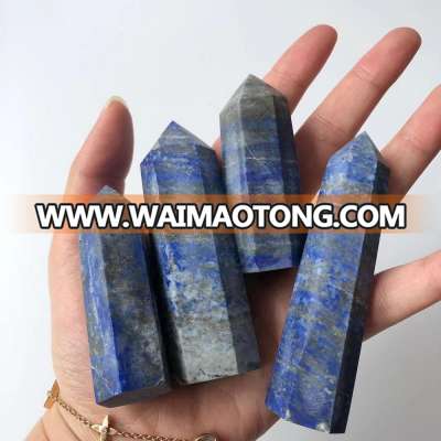 Wholesale natural beautiful lapis lazuli point polished tower healing home decoration