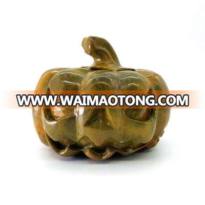 wholesale 100% natural ocean jasper crystal pumpkin ghost face halloween gift for festival decoration