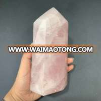 Wholesale natural big size rose quartz crystal point pink large wand for reiki