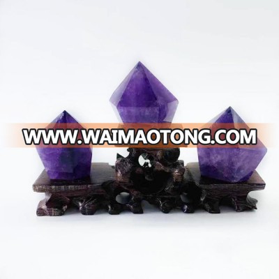 High Quality Natural Free Shape Purple Quartz Amethyst Crystal Point Wand Tower