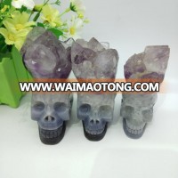 Wholesale Natural Hand Caeved   Agate Geode  Amethyst Cluster Skulls