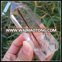 Factory Price Gemstone Natural Rutilated Quartz Reiki Crystal Points Tourmaline Stone Points